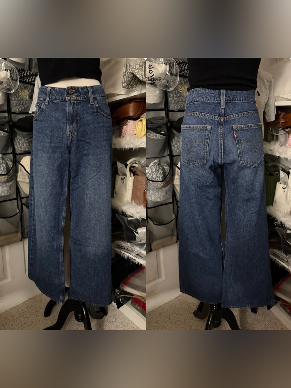 🍒Levi's Women's Boyfriend Jeans in Dark Blue Denim size 31 inseam 29 inch.